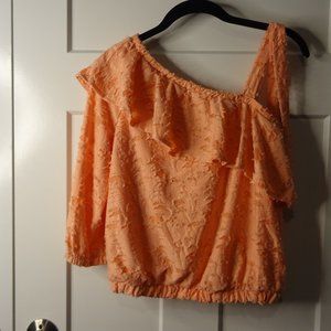 Off shoulder peachy colored Lauren Conrad Blouse. Junior size XS